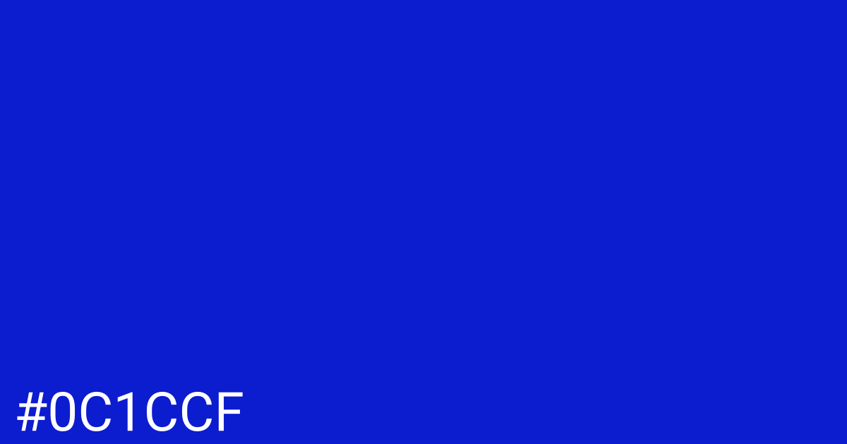 Hex color #0c1ccf graphic