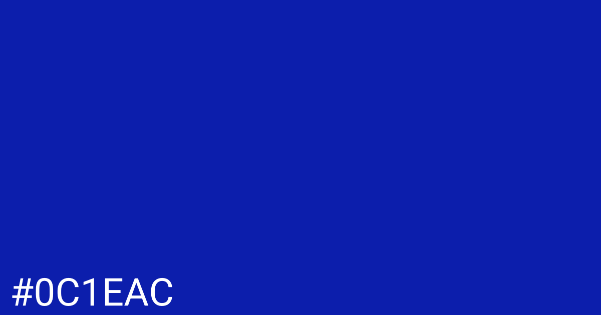 Hex color #0c1eac graphic