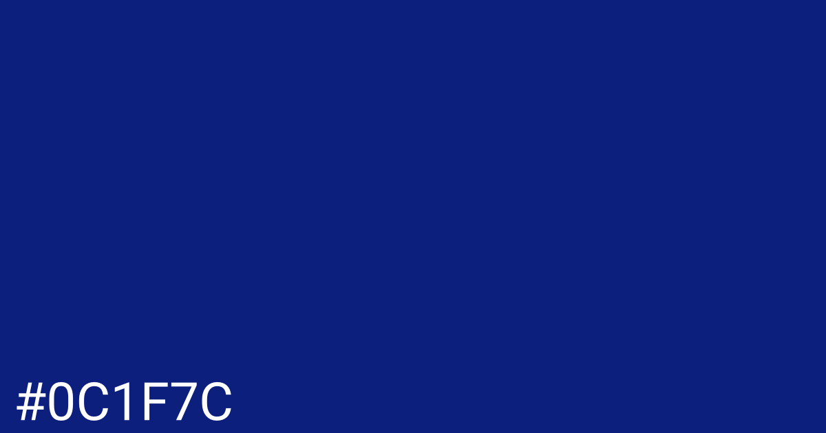 Hex color #0c1f7c graphic