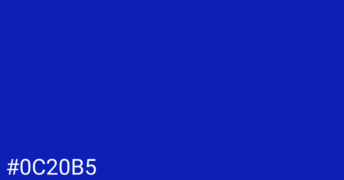 Hex color #0c20b5 graphic