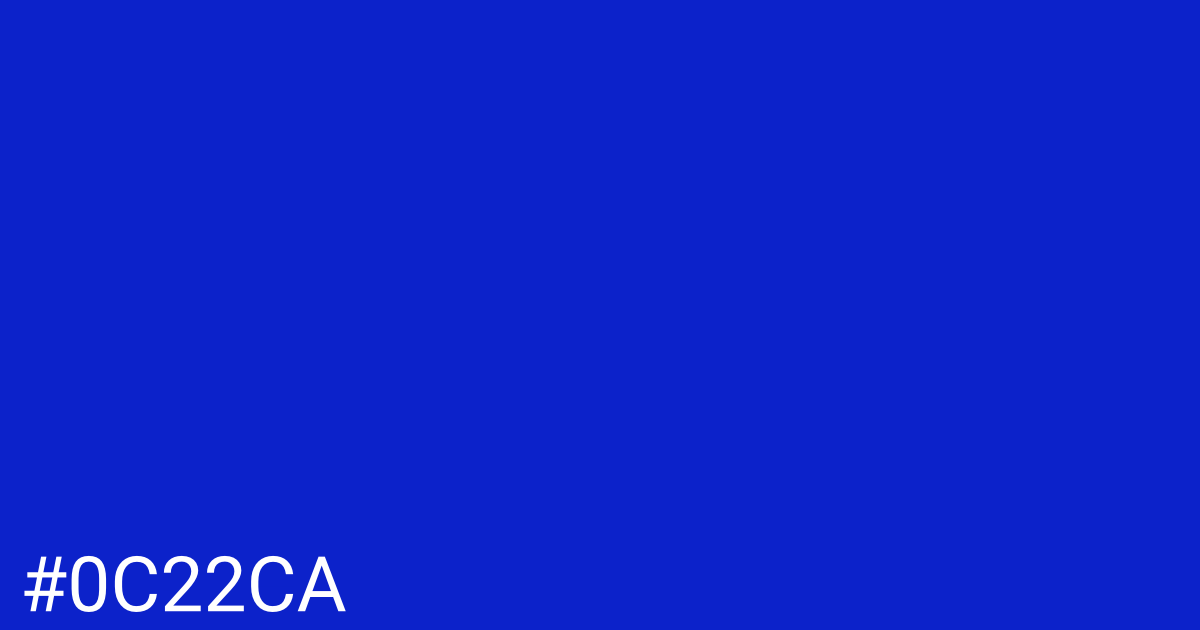 Hex color #0c22ca graphic