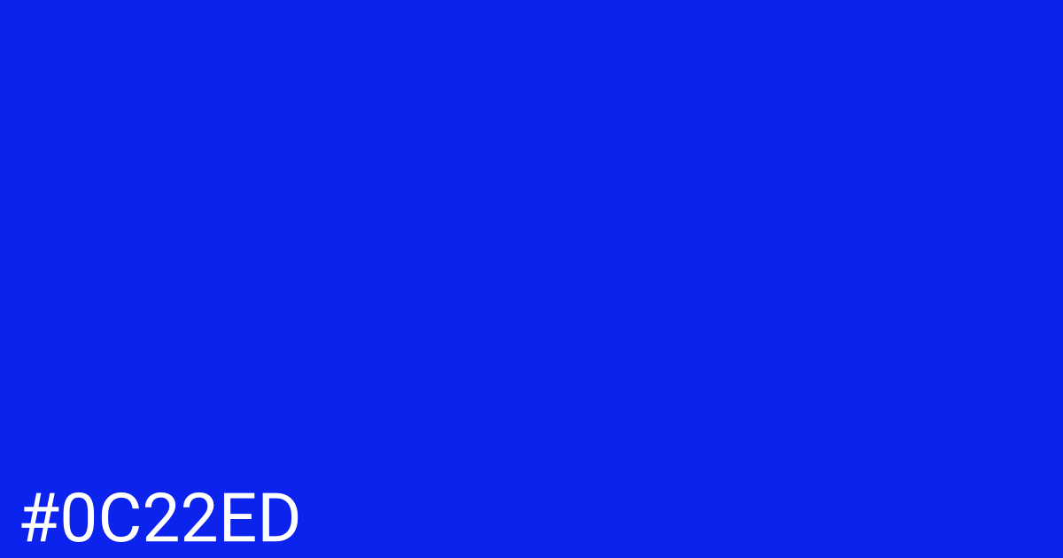 Hex color #0c22ed graphic