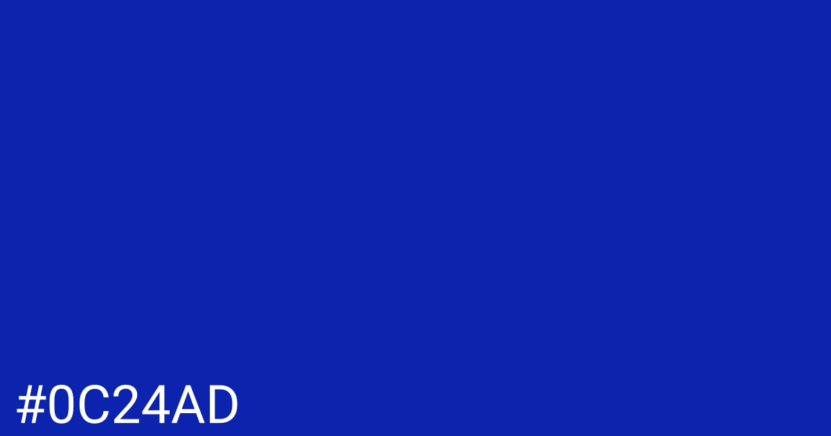 Hex color #0c24ad graphic