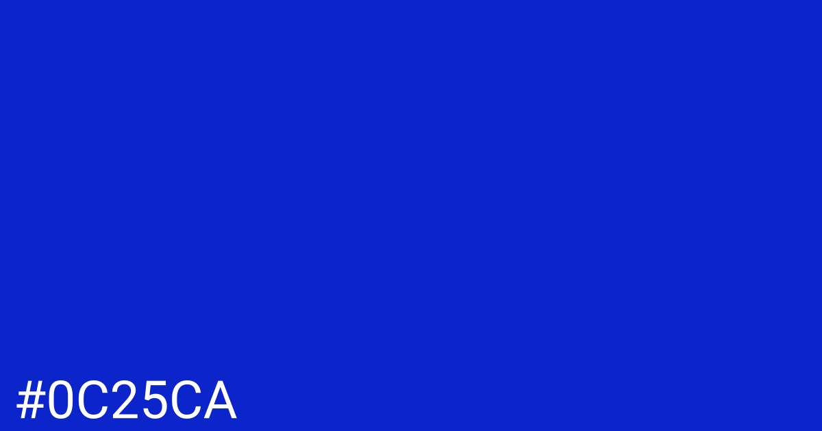 Hex color #0c25ca graphic