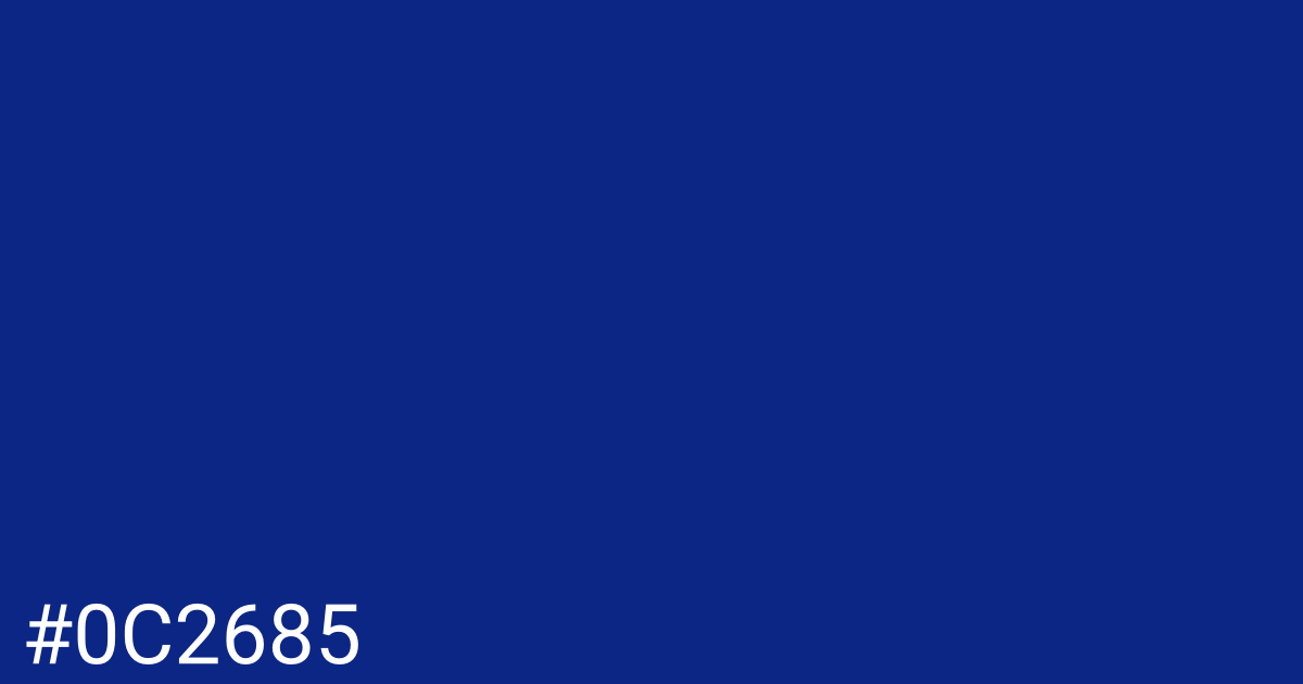 Hex color #0c2685 graphic