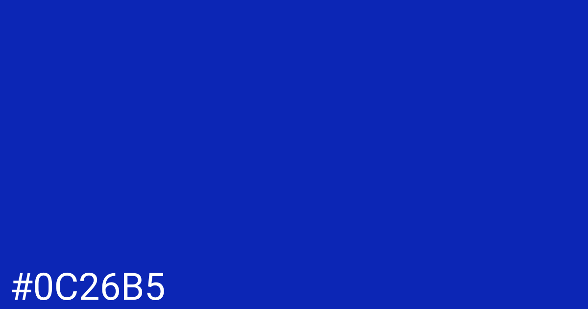 Hex color #0c26b5 graphic