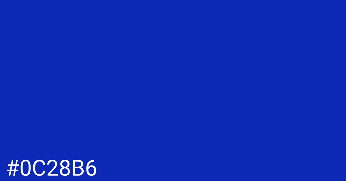 Hex color #0c28b6 graphic