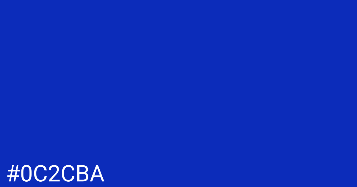 Hex color #0c2cba graphic