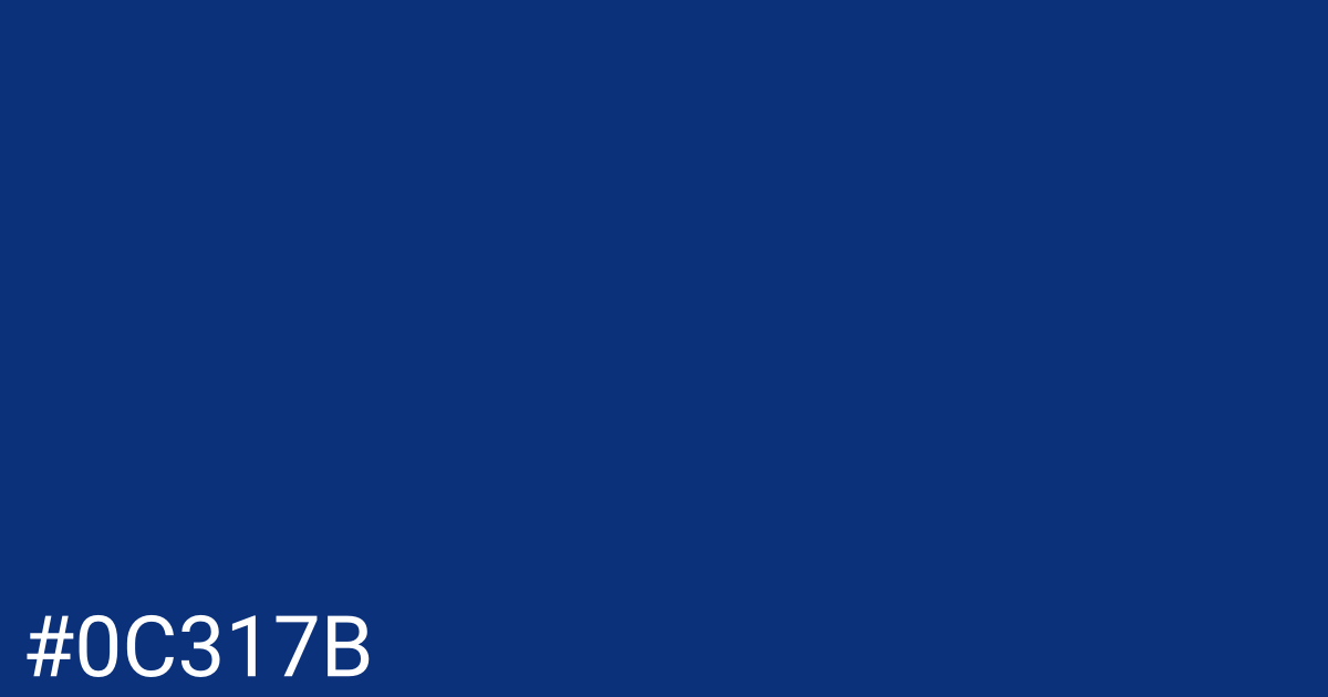 Hex color #0c317b graphic