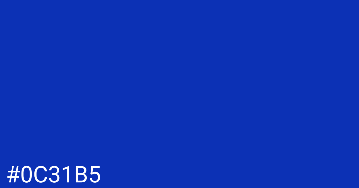 Hex color #0c31b5 graphic