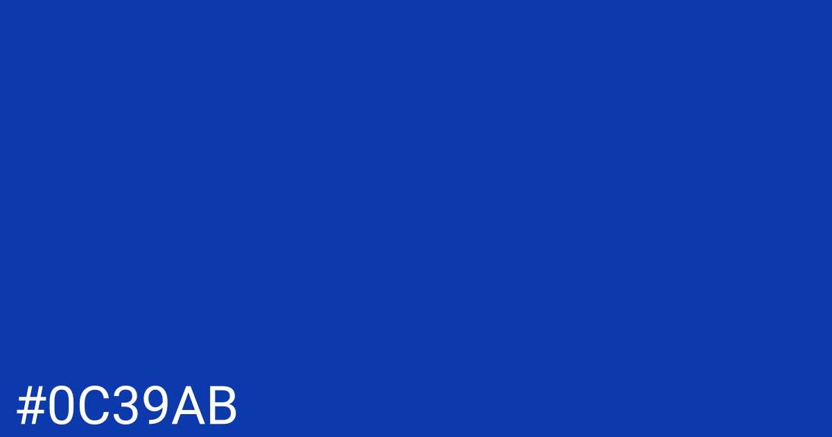 Hex color #0c39ab graphic