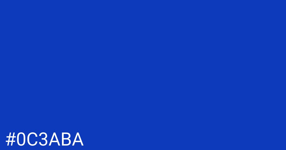 Hex color #0c3aba graphic