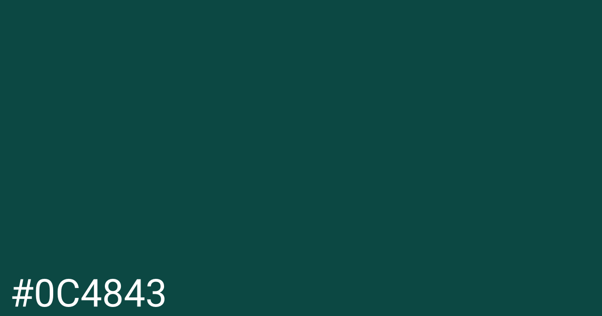 Hex color #0c4843 graphic