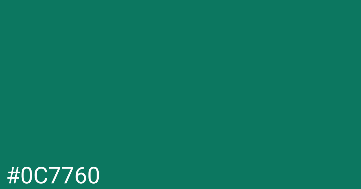 Hex color #0c7760 graphic