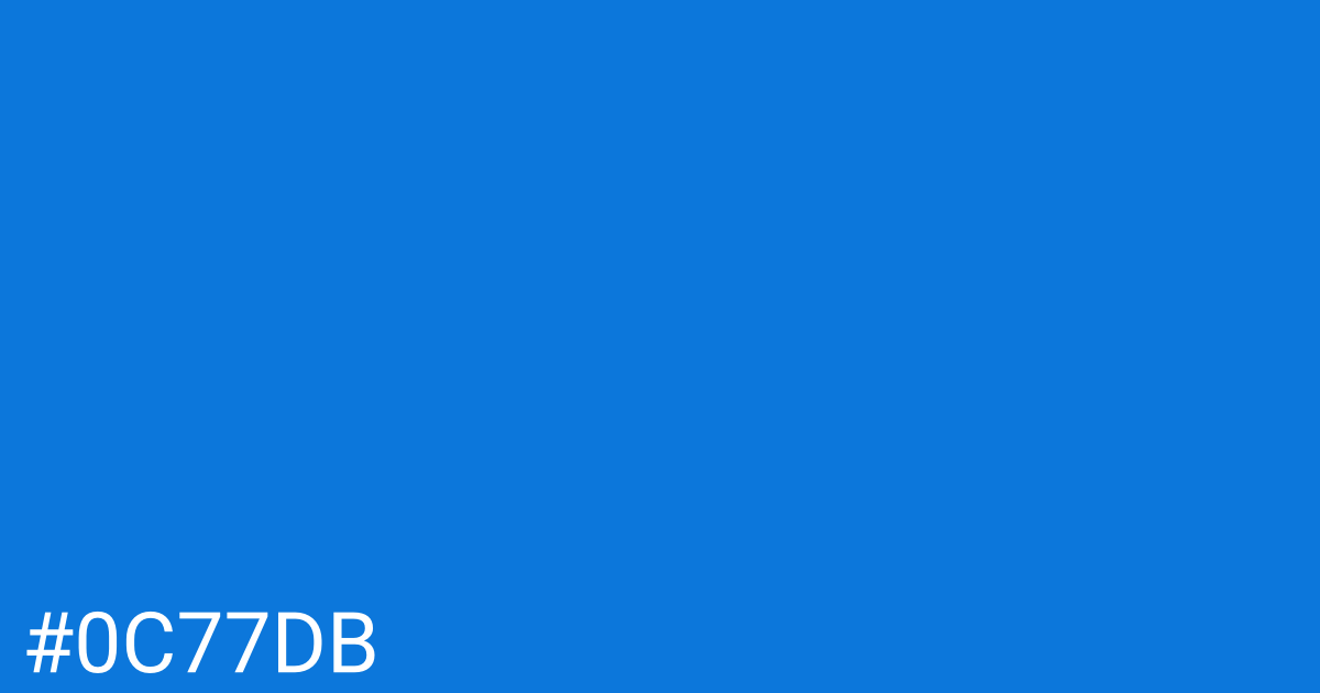 Hex color #0c77db graphic