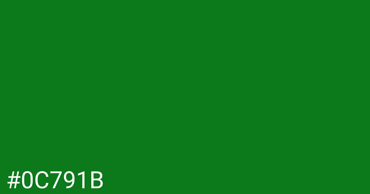 Hex color #0c791b graphic