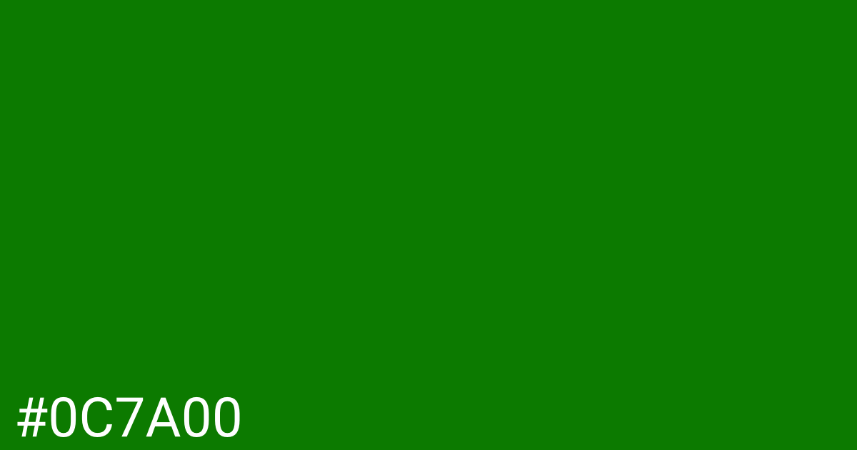 Hex color #0c7a00 graphic