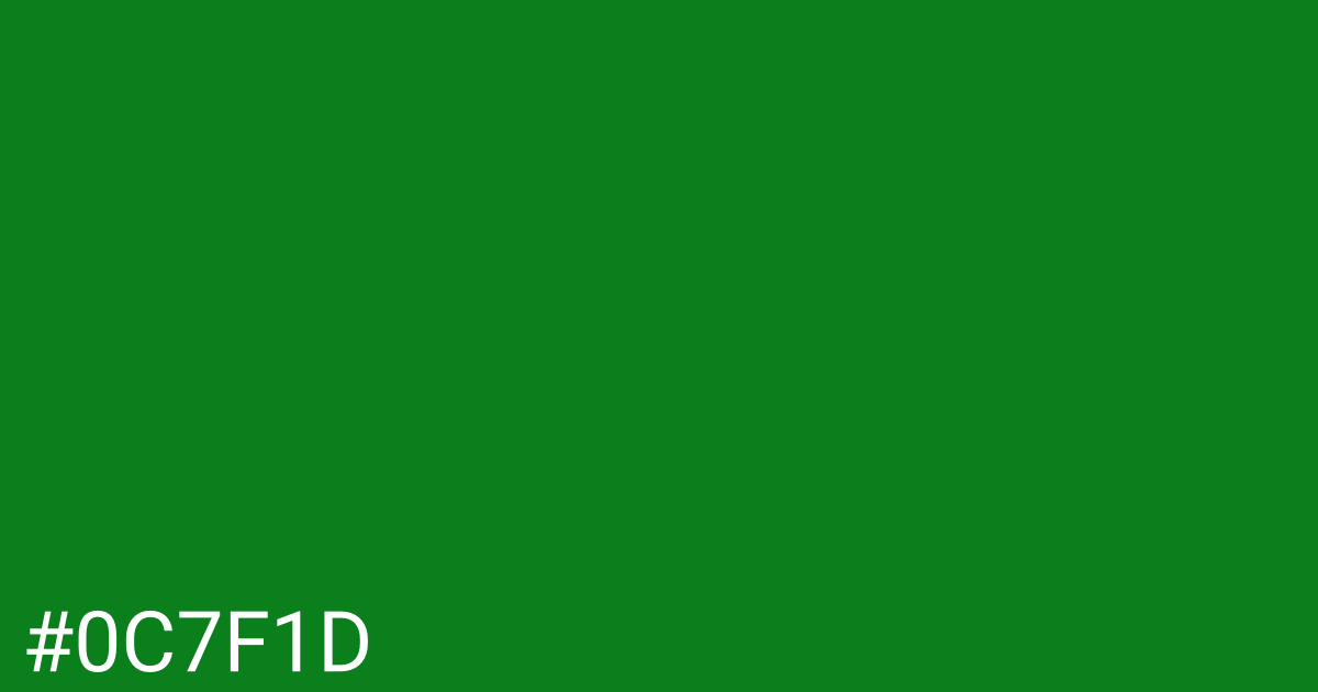 Hex color #0c7f1d graphic