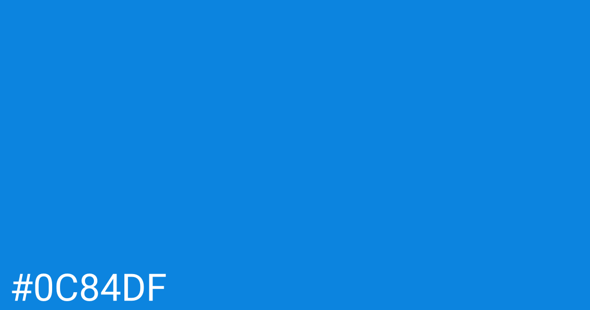 Hex color #0c84df graphic