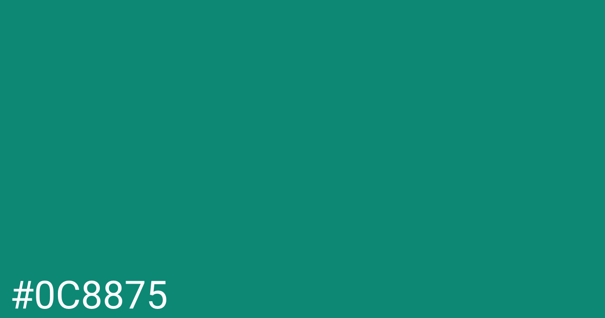 Hex color #0c8875 graphic