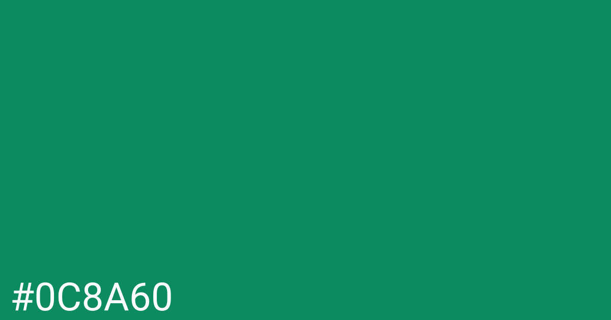 Hex color #0c8a60 graphic
