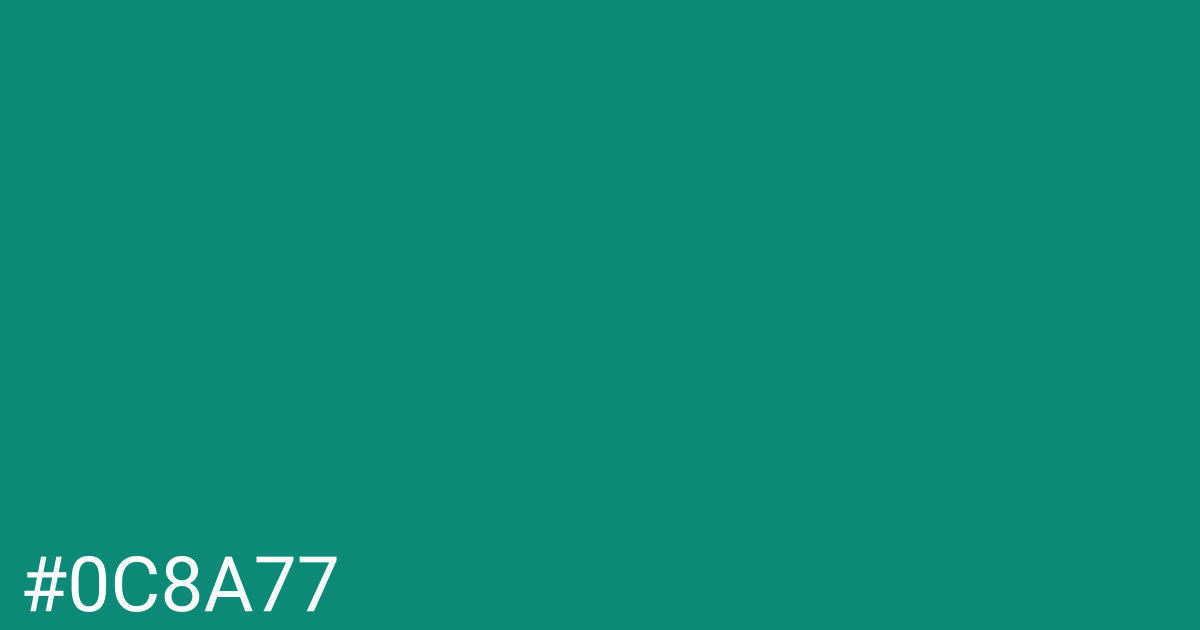 Hex color #0c8a77 graphic