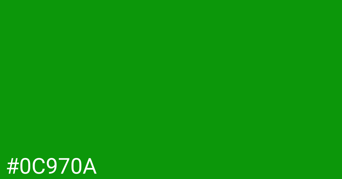 Hex color #0c970a graphic