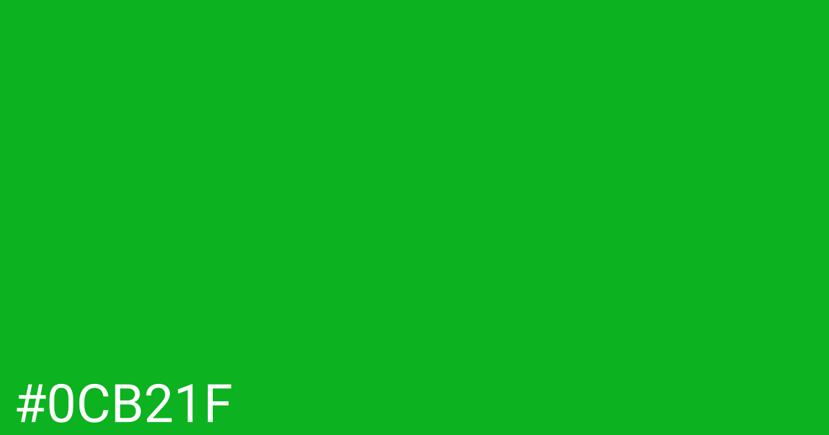 Hex color #0cb21f graphic