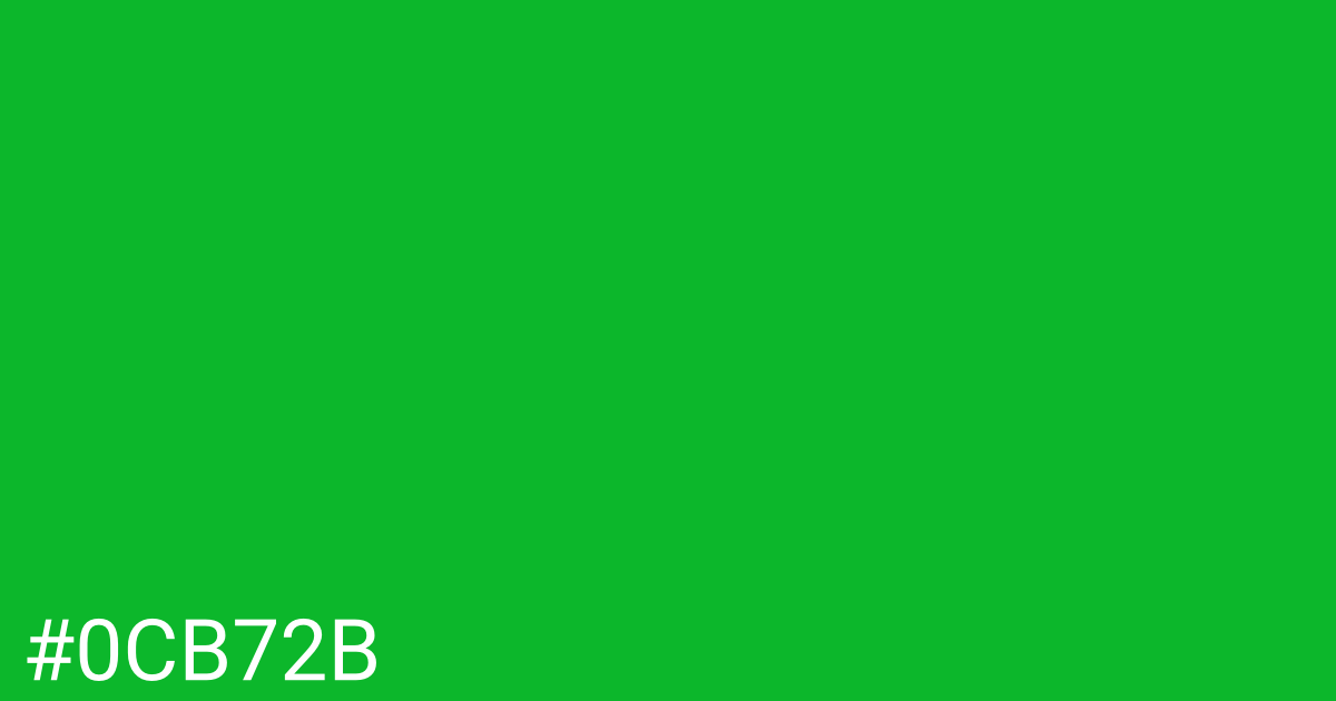 Hex color #0cb72b graphic