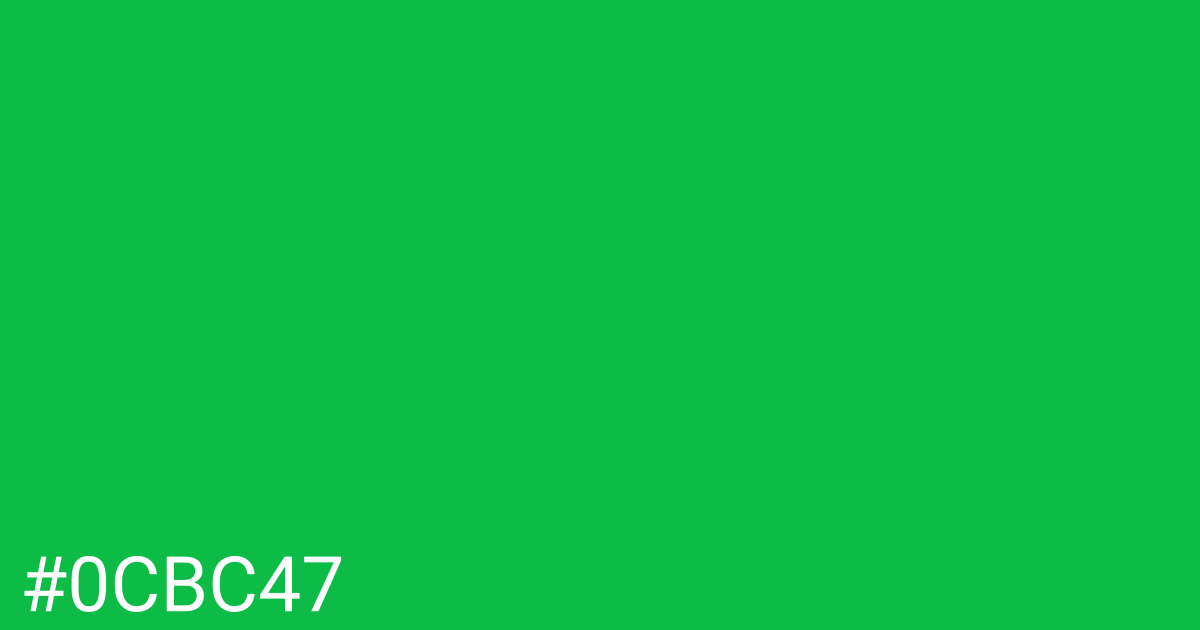 Hex color #0cbc47 graphic