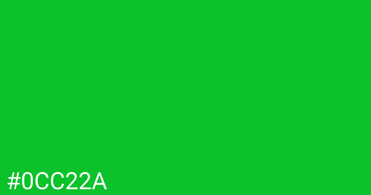 Hex color #0cc22a graphic
