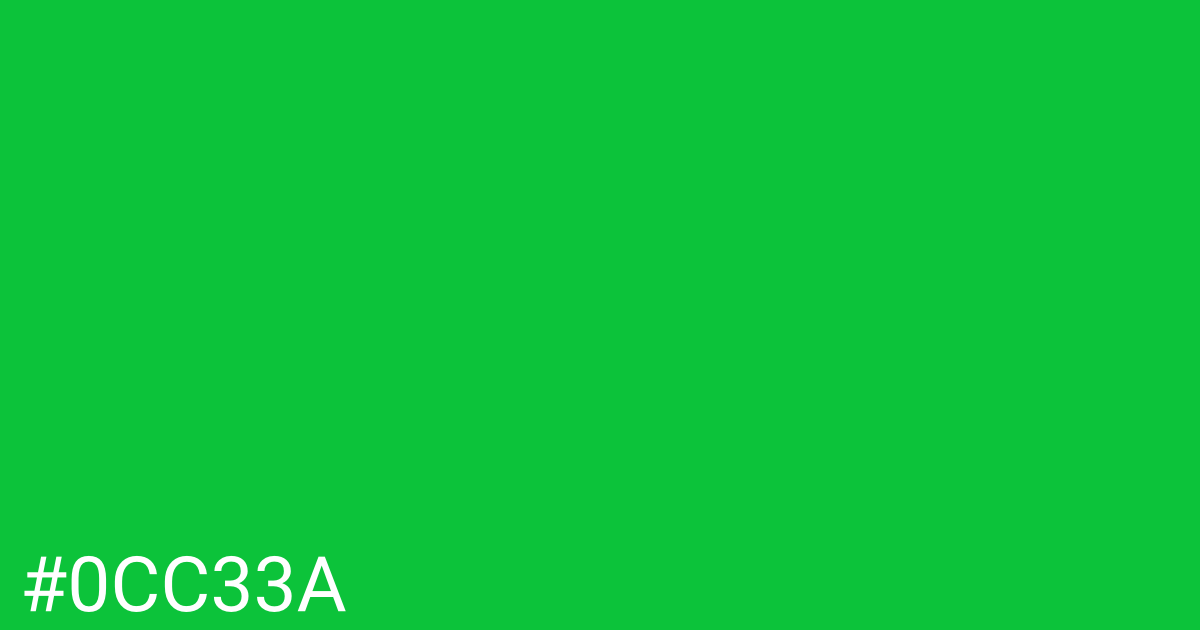 Hex color #0cc33a graphic