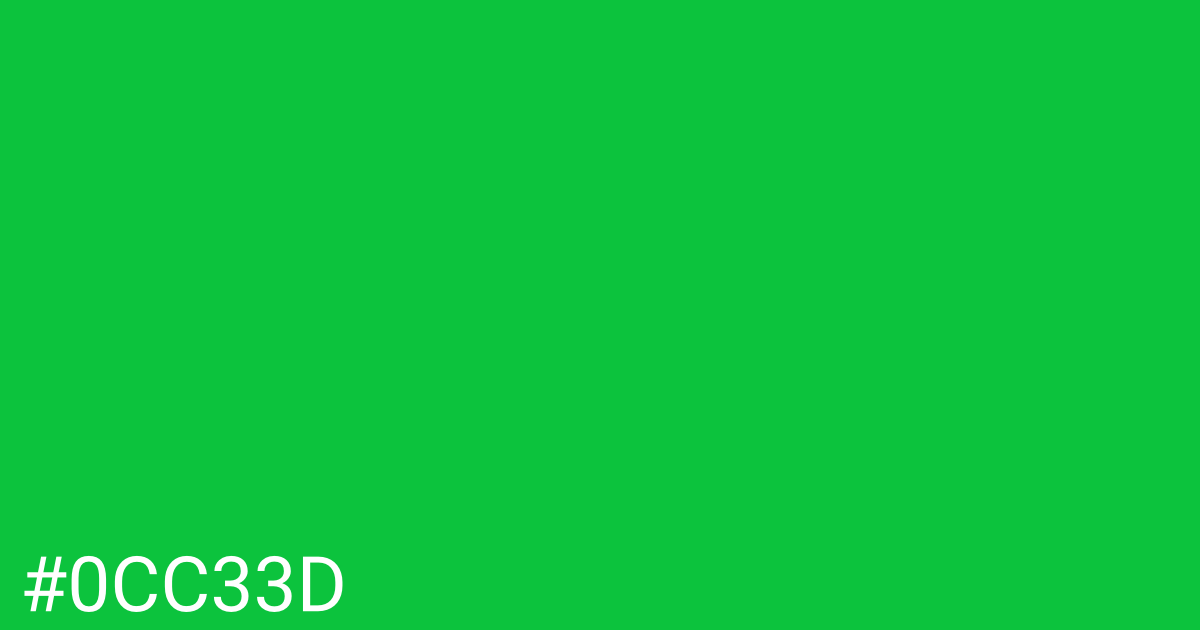 Hex color #0cc33d graphic