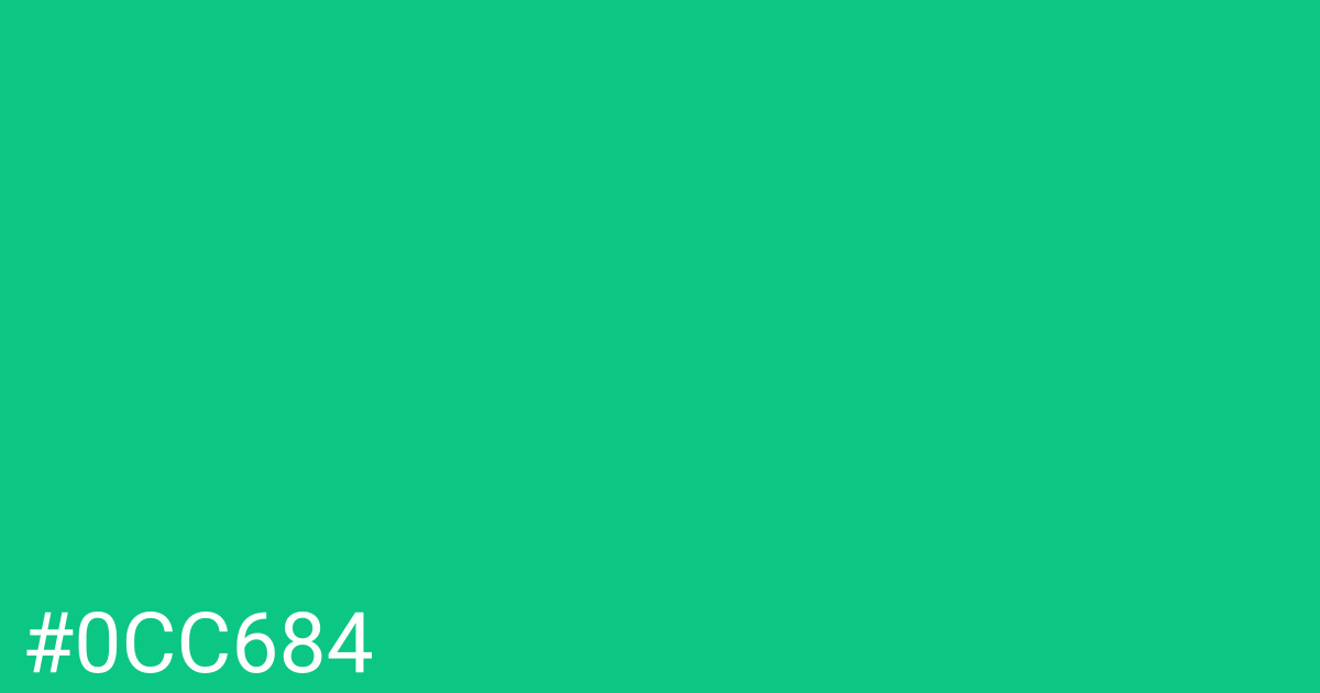 Hex color #0cc684 graphic