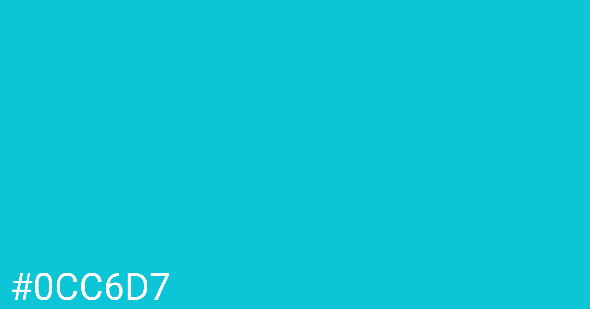 Hex color #0cc6d7 graphic