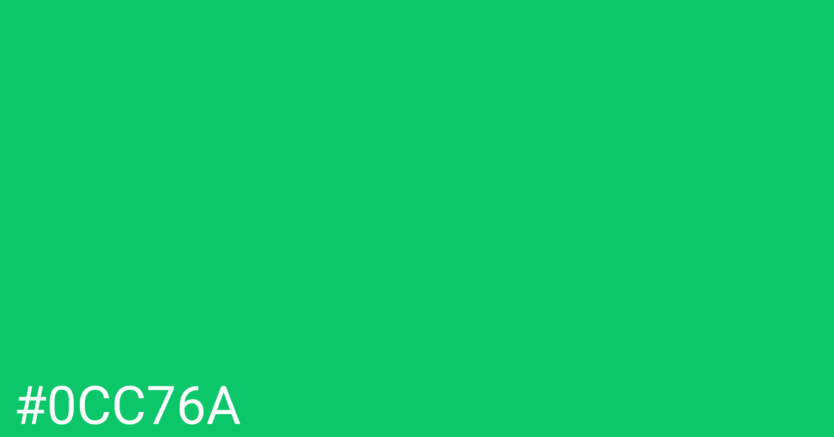 Hex color #0cc76a graphic