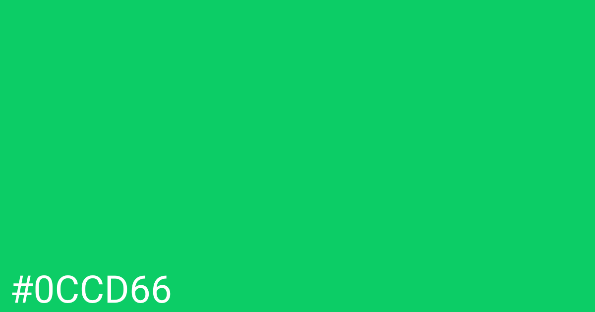 Hex color #0ccd66 graphic