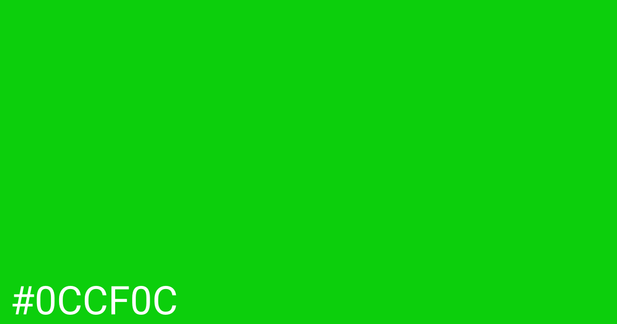 Hex color #0ccf0c graphic