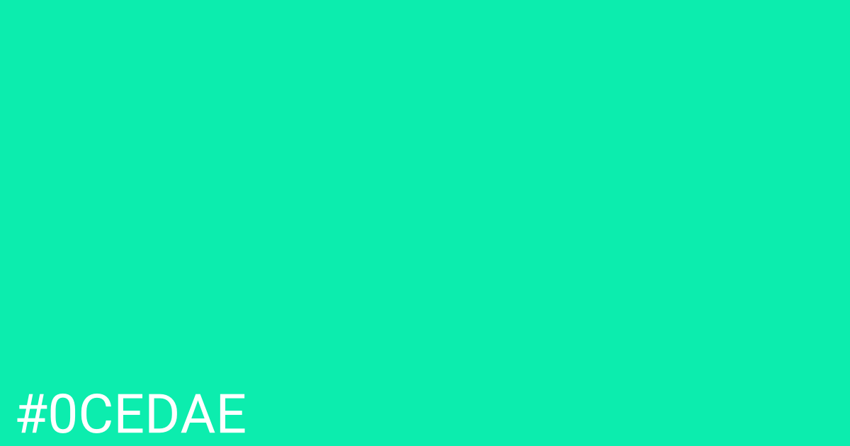 Hex color #0cedae graphic