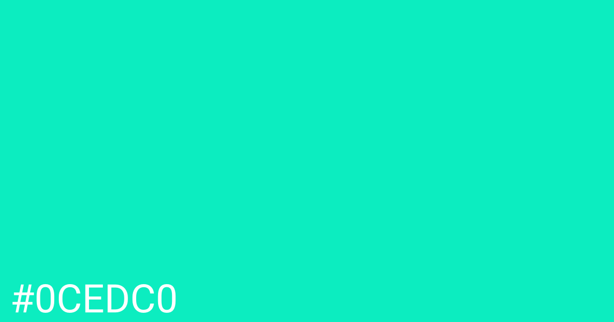 Hex color #0cedc0 graphic