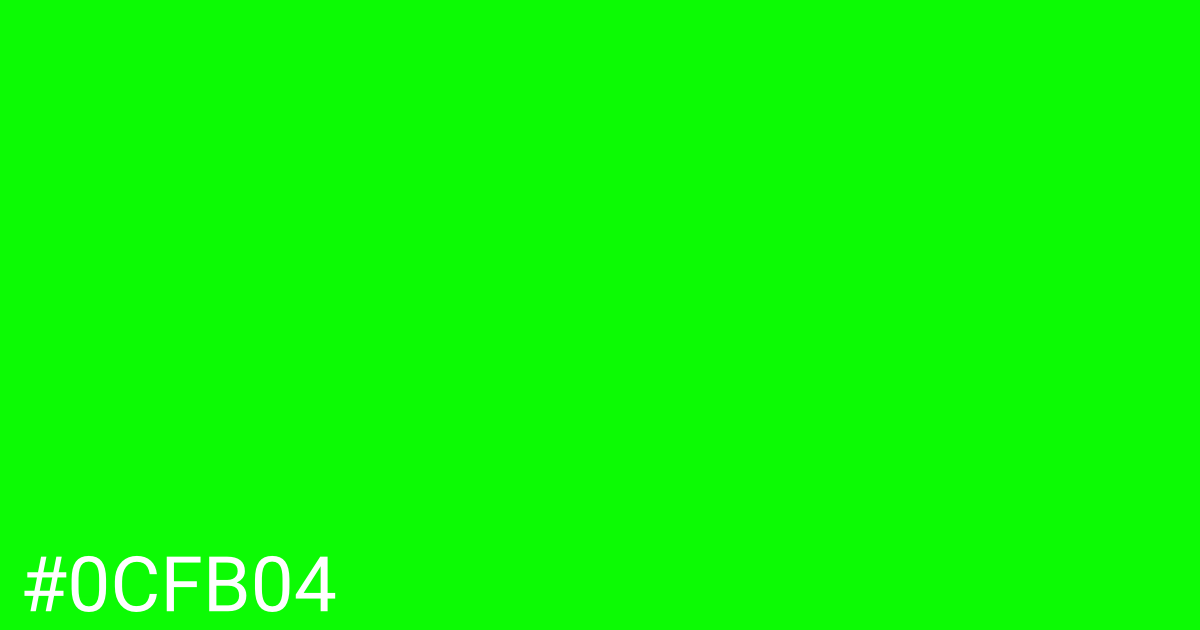 Hex color #0cfb04 graphic