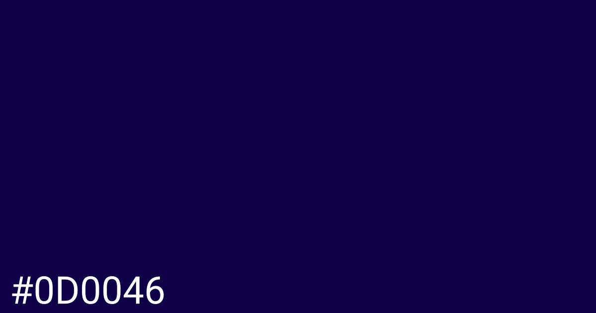 Hex color #0d0046 graphic
