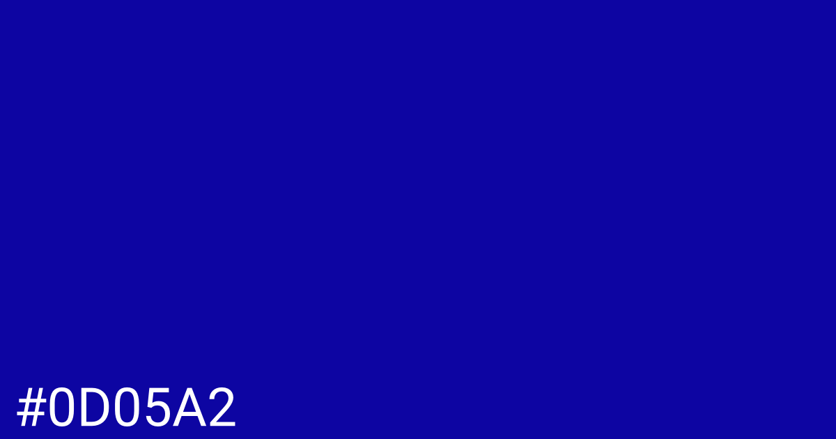 Hex color #0d05a2 graphic