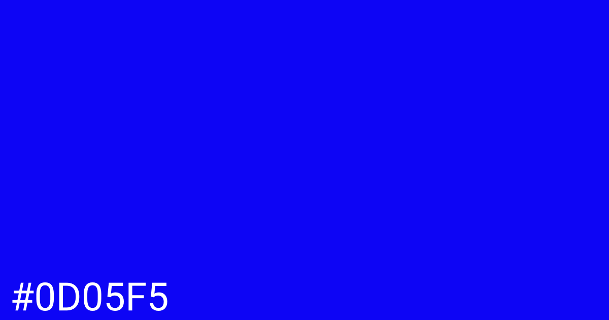 Hex color #0d05f5 graphic