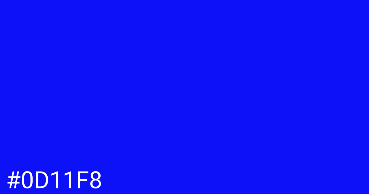 Hex color #0d11f8 graphic