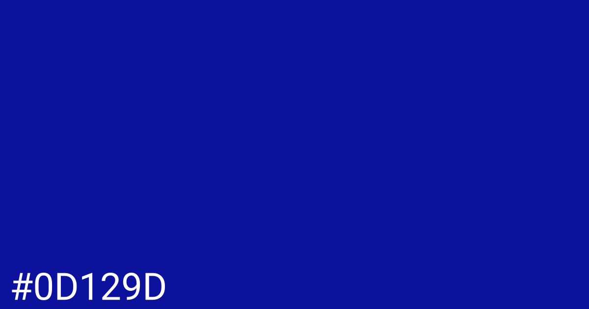 Hex color #0d129d graphic