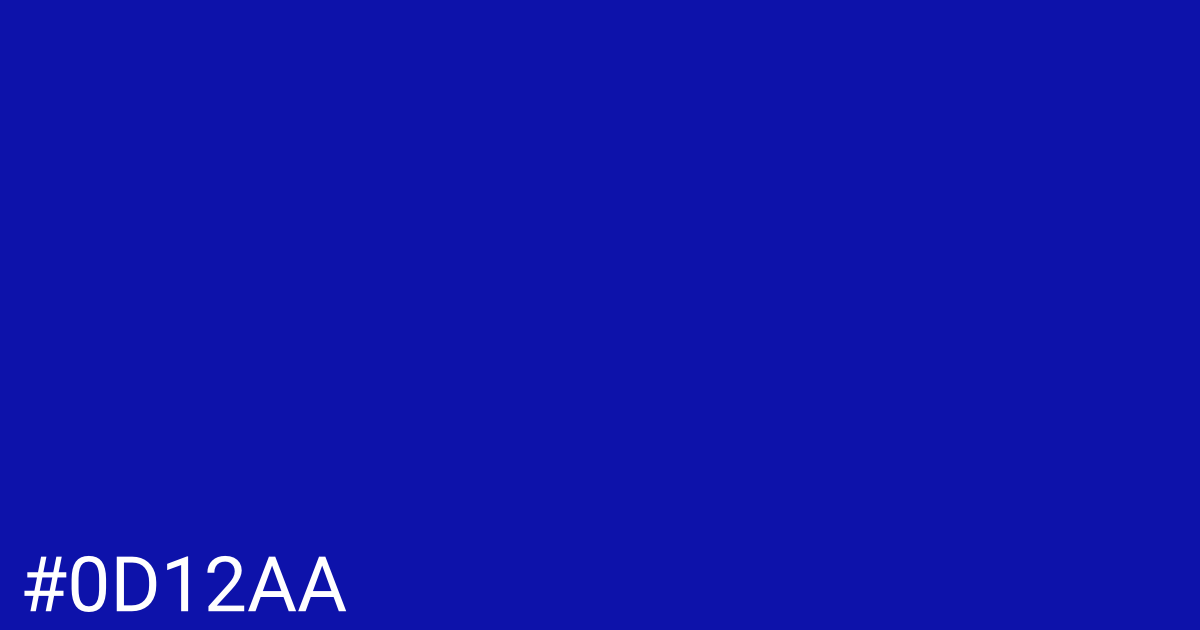 Hex color #0d12aa graphic