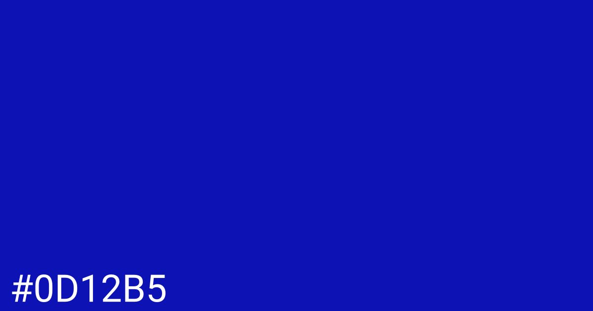 Hex color #0d12b5 graphic