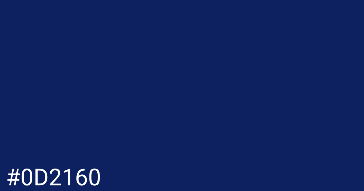 Hex color #0d2160 graphic