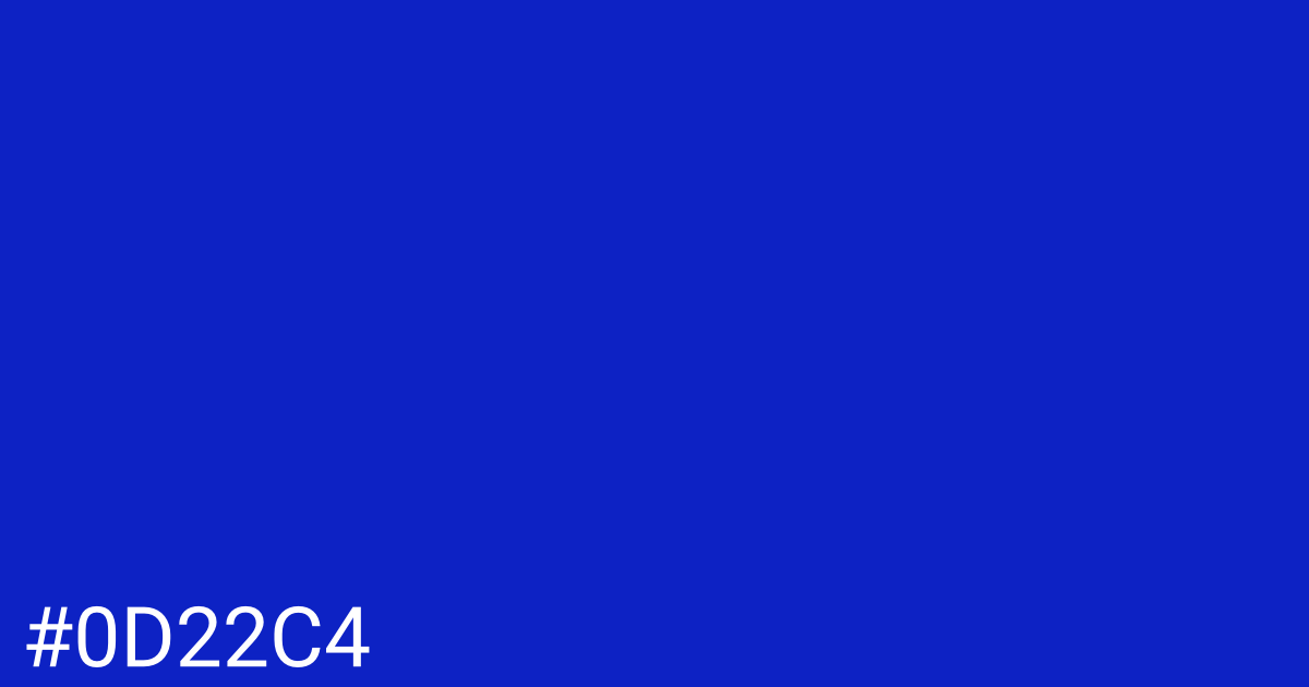 Hex color #0d22c4 graphic